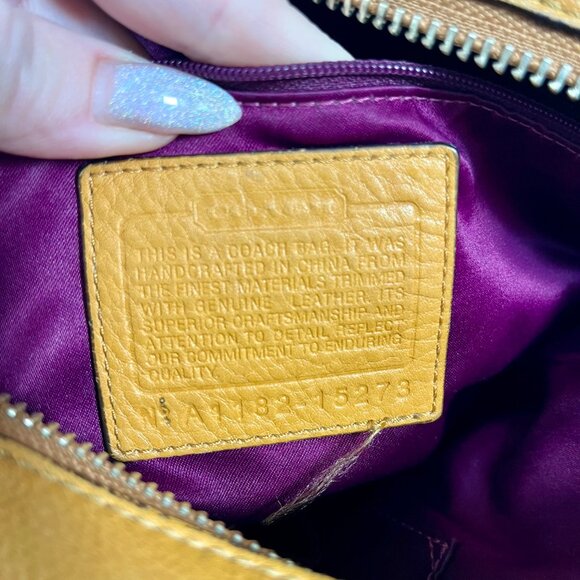 Coach Alexandra Yellow Leather 15273 handbag satchel-style tote - Picture 7 of 12